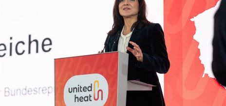 Minister for Economic Affairs Katherina Reiche speaking at the ground-breaking ceremony for the UNITED HEAT project