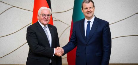 Frank-Walter Steinmeier (izq.) y Gintautas Paluckas