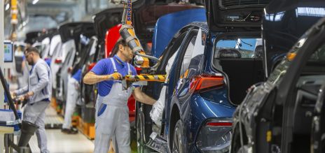Electric cars being produced at VW plant in Zwickau.