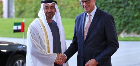 Muhammad bin Zayid Al Nahyan y Friedrich Merz
