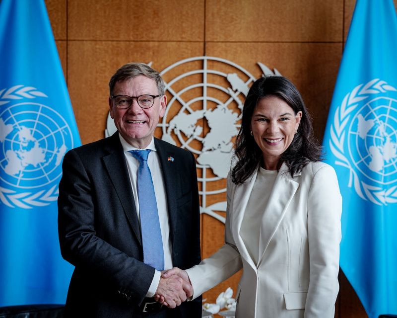Außenminister Johann Wadephul und Annalena Baerbock, Präsidentin der UN-Generalversammlung 