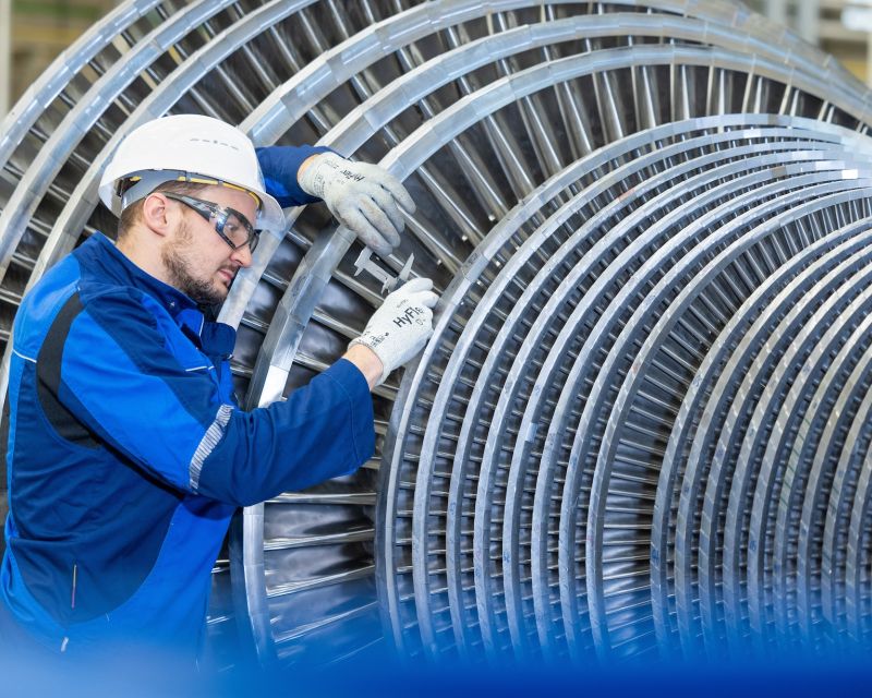 Siemens produziert unter anderem Rotoren für Dampfturbinen. 