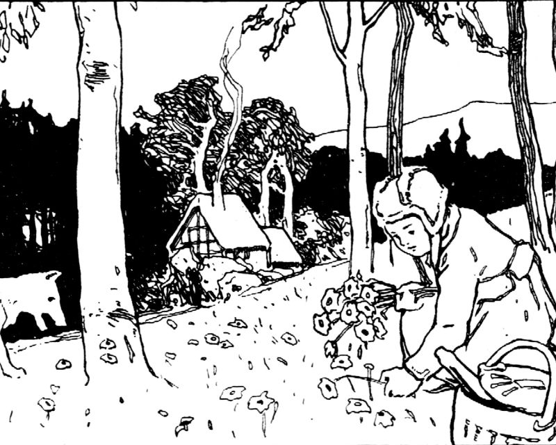 Rotkäppchen zählt zu den bekanntesten Märchenfiguren der Brüder Grimm. Hier gezeichnet von Otto Ubbelohde (um 1906). 