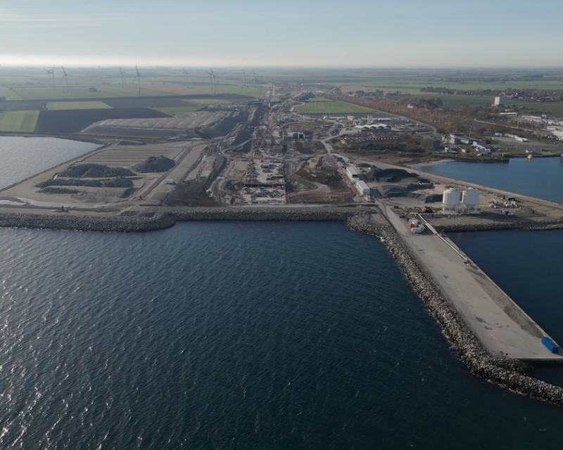 Blick von oben auf den Fehmarnbelt