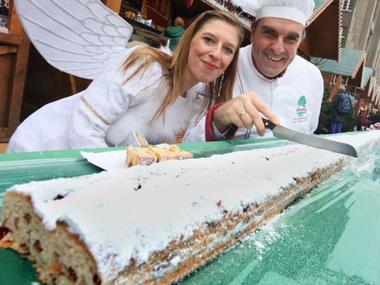 Christmas market Germany, Stollen Christmas market Germany, Stollen