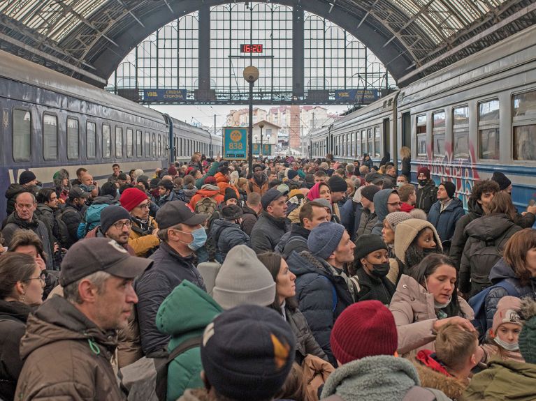 Estación de ferrocarril de Lviv, en Ucrania 