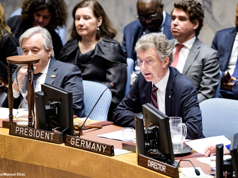 在联合国安全理事会：Christoph Heusgen，驻联合国大使