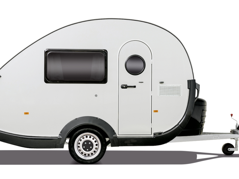 Silberner Wohnwagen 