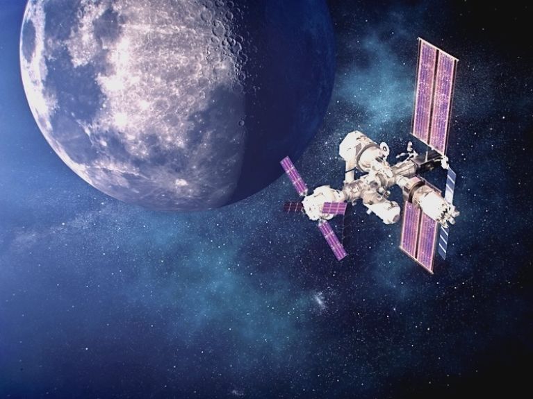 Künstlerische Darstellung der Gateway Lunar Space Station