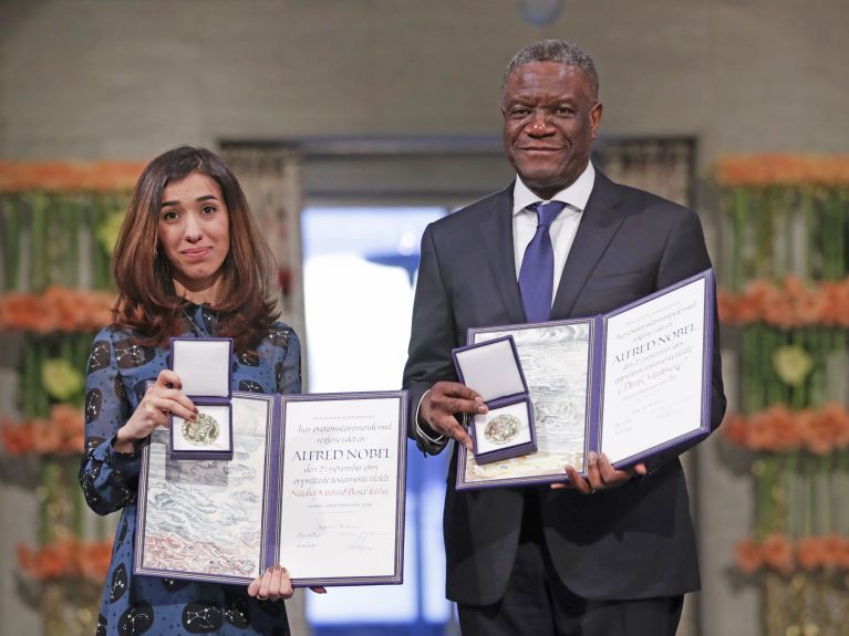 Nadia Murad et Denis Mukwege
