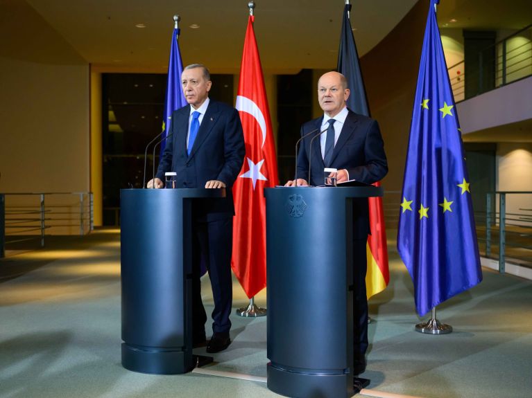 Olaf Scholz und Recep Tayyip Erdogan