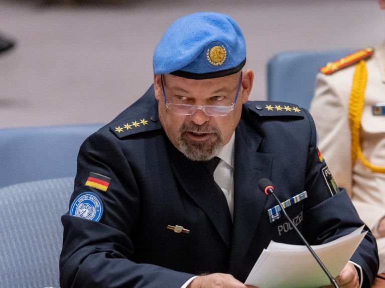 Meinolf Schlotmann Ocak 2026’da BM Güvenlik Konseyi brifingi sırasında 