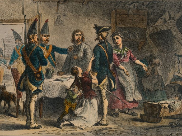 Ein Großteil der sogenannten „Hessians“ wurde für die britischen Truppen zwangsrekrutiert.