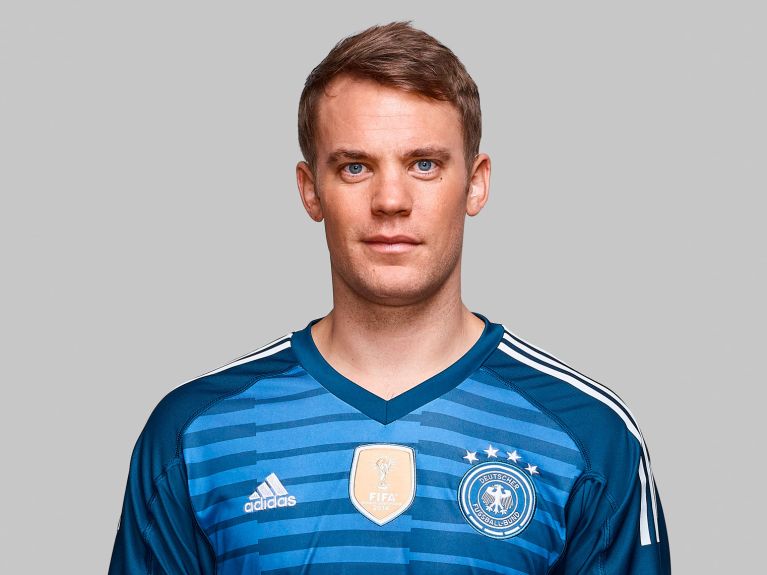 Manuel Neuer is playing in goal for Germany.