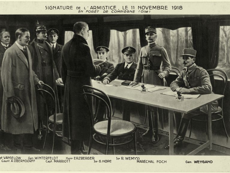 Unterzeichnung des Waffenstillstand nach dem ersten Weltkrieg