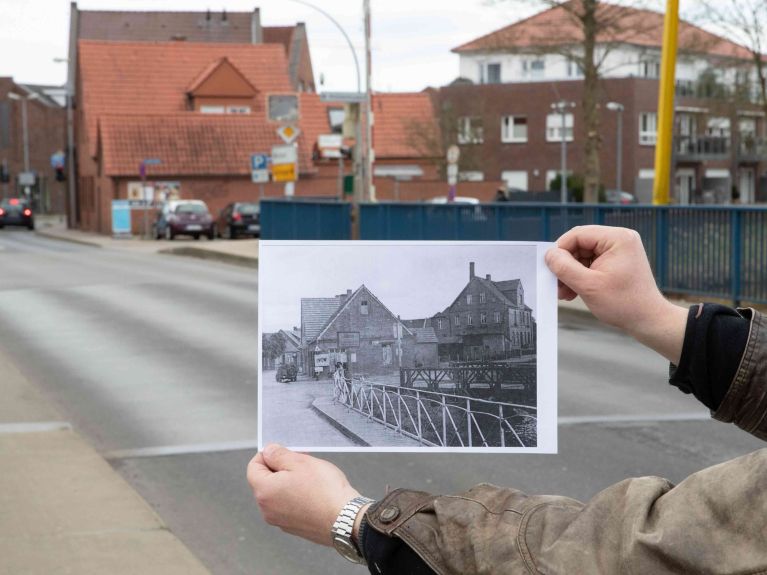 Historisches Foto Maczkóws vor einer aktuellen Ansicht Harens