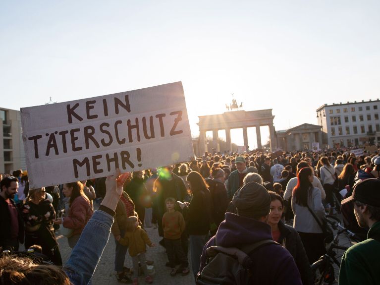 Thousands of people gathered in Berlin to protest against sexualized violence