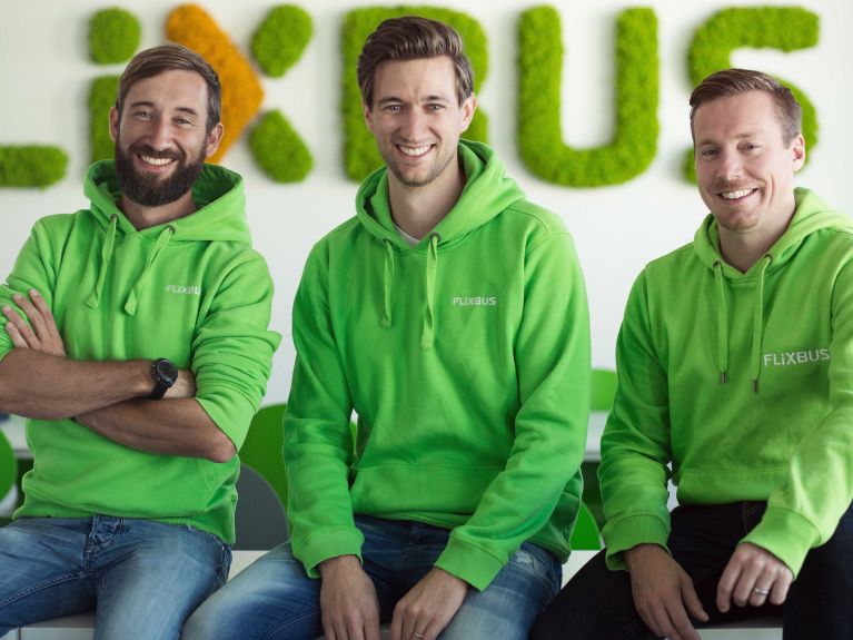 FlixBus founders: Daniel Krauss, Jochen Engert, André Schwämmlein (from left to right)