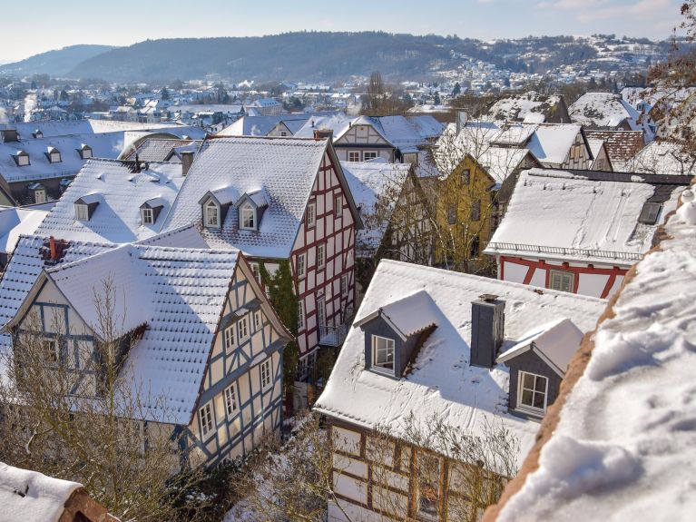 La parte alta de Marburgo destaca por su gran número de casas con el entramado clásico y que, en muchos casos, datan del siglo XIV.