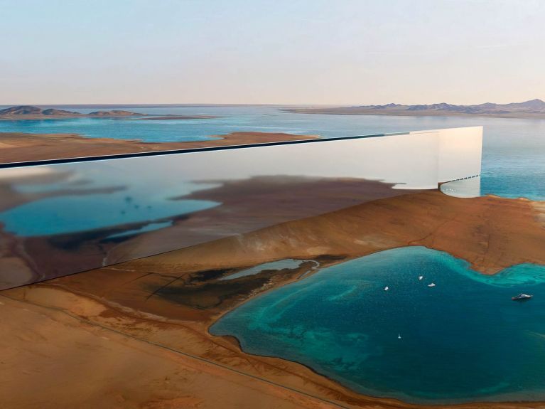 In „The Line“, Teil des Städteprojekts Neom, soll grüner Wasserstoff als Energieträger dienen. In „The Line“, Teil des Städteprojekts Neom, soll grüner Wasserstoff als Energieträger dienen.