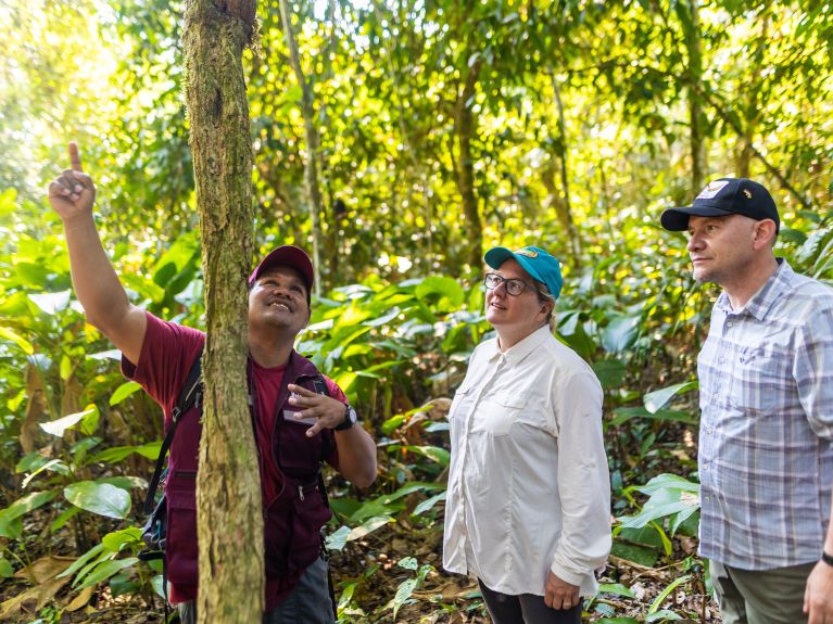 Svenja Schulze, la ministra alemana de Cooperación Económica y Desarrollo, visitó el Parque Nacional Madidi en agosto de 2022.  