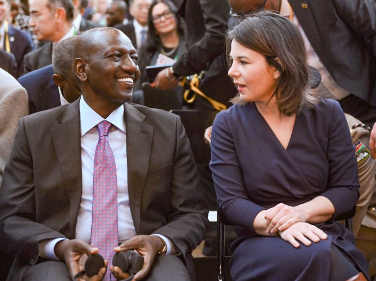 Federal Foreign Minister Annalena Baerbock and William Ruto during his visit to Germany in March 2023