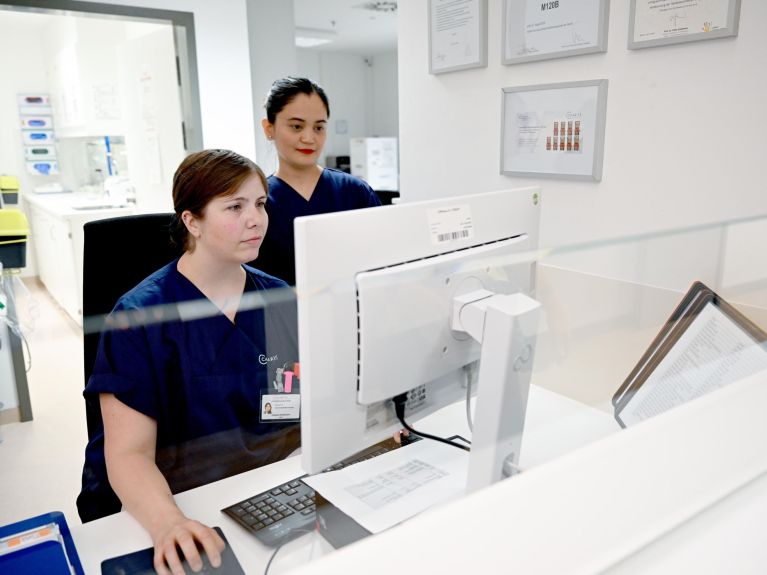 Staff at the Charité hospital in Berlin