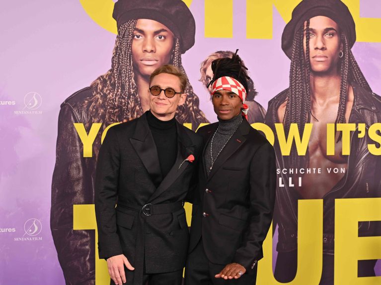 Actor Matthias Schweighöfer and former Milli Vanilli member Fabrice Morvan