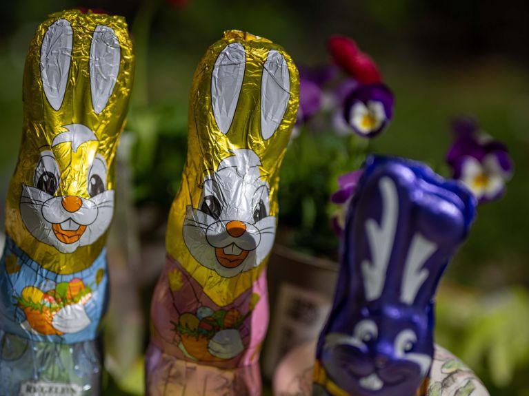 Millions of chocolate bunnies are produced for Easter.