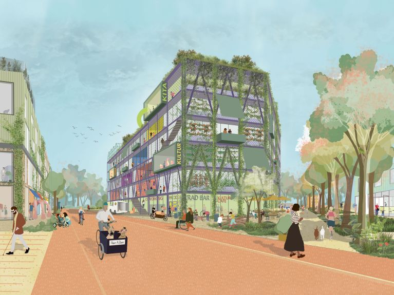 Stuttgart está planejando um novo bairro da cidade: lá, um centro de vizinhança oferecerá espaço para mobilidade, logística ou cultura. 