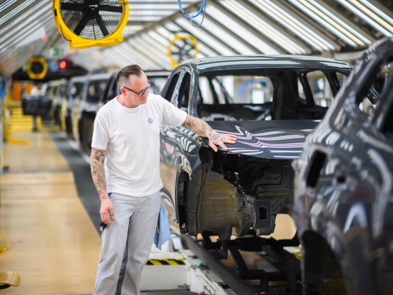 Auto production up in Germany. Auto production up in Germany.
