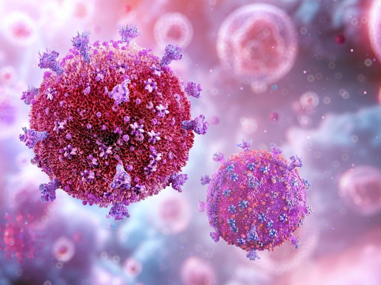 Nahaufnahme des HIV-Virus 