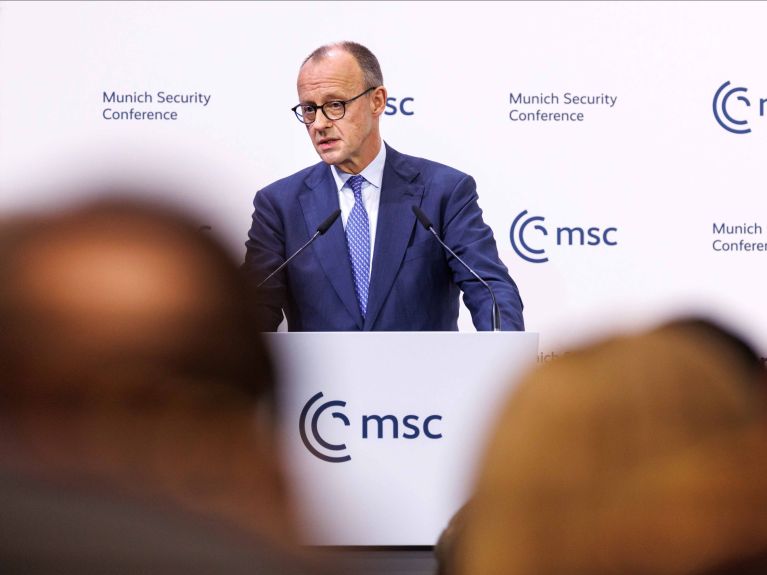 Bundeskanzler Friedrich Merz auf der Münchner Sicherheitskonferenz. 