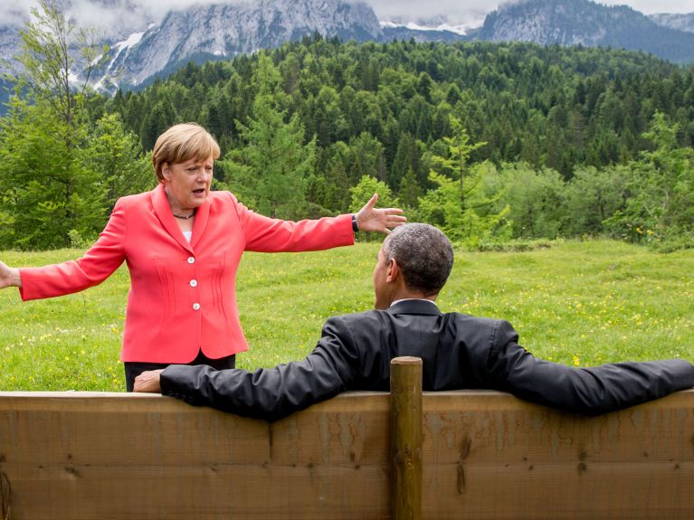 前联邦总理Merkel和美国前总统Obama