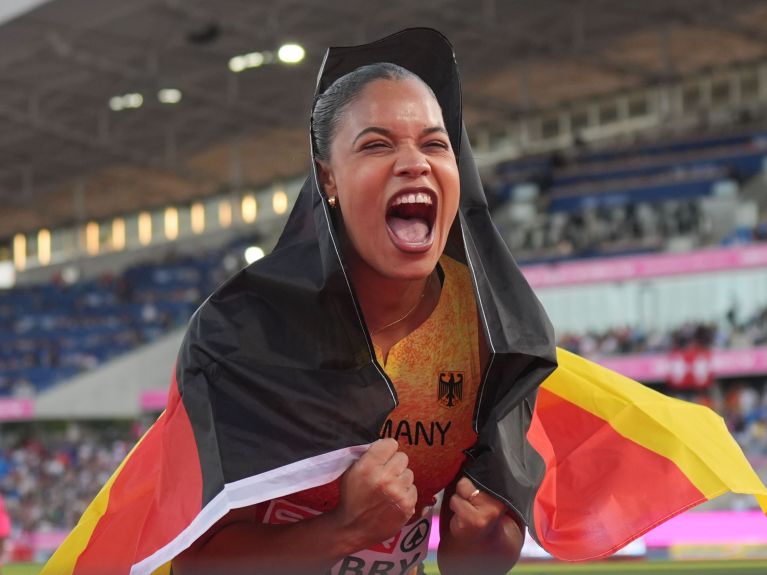 Yemisi Mabry bei der Leichtathletik-EM in Birmingham