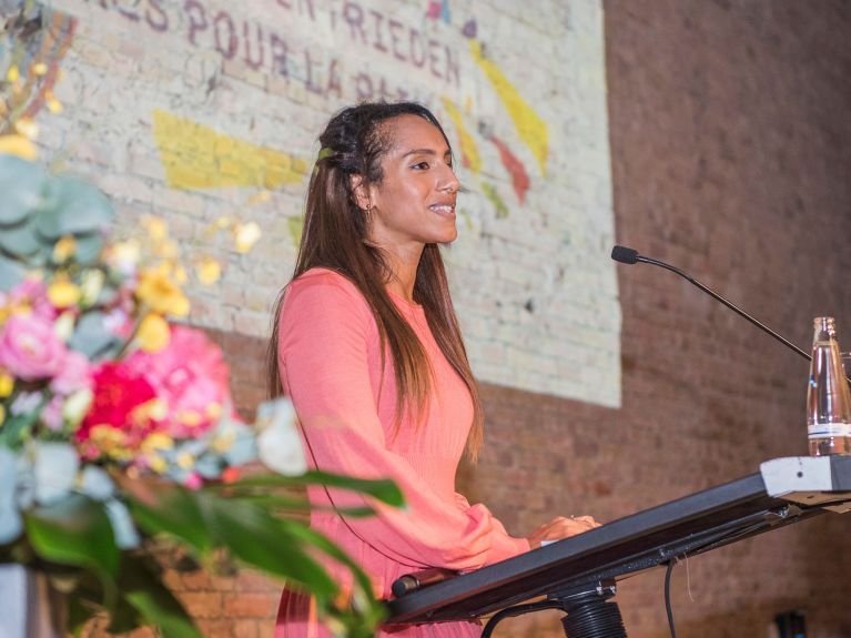 Afua Hirsch at the „Youth for Peace“ 2018 in Berlin Afua Hirsch at the „Youth for Peace“ 2018 in Berlin