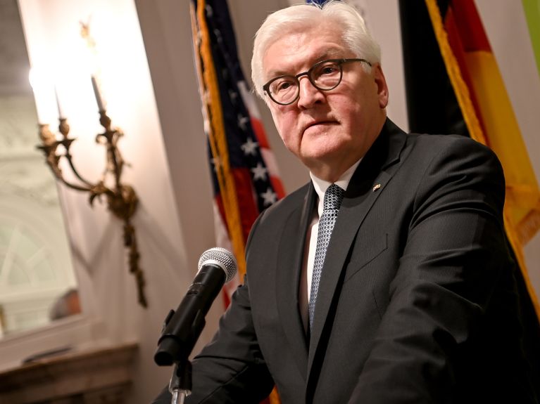 Federal President Steinmeier in Boston in October 2019 Federal President Steinmeier in Boston in October 2019