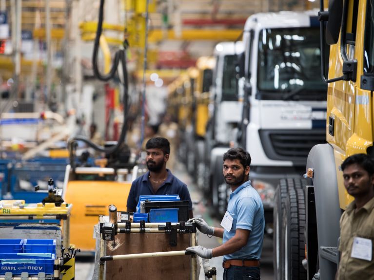 Daimler trucks being produced in India