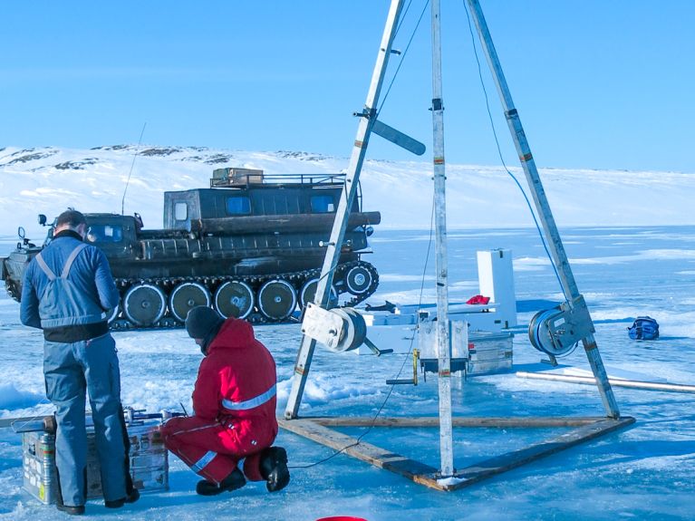 Bohrung im Permafrost: Teil der deutsch-russischen Zusammenarbeit Bohrung im Permafrost: Teil der deutsch-russischen Zusammenarbeit