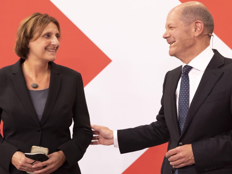 Olaf Scholz and his wife Britta Ernst