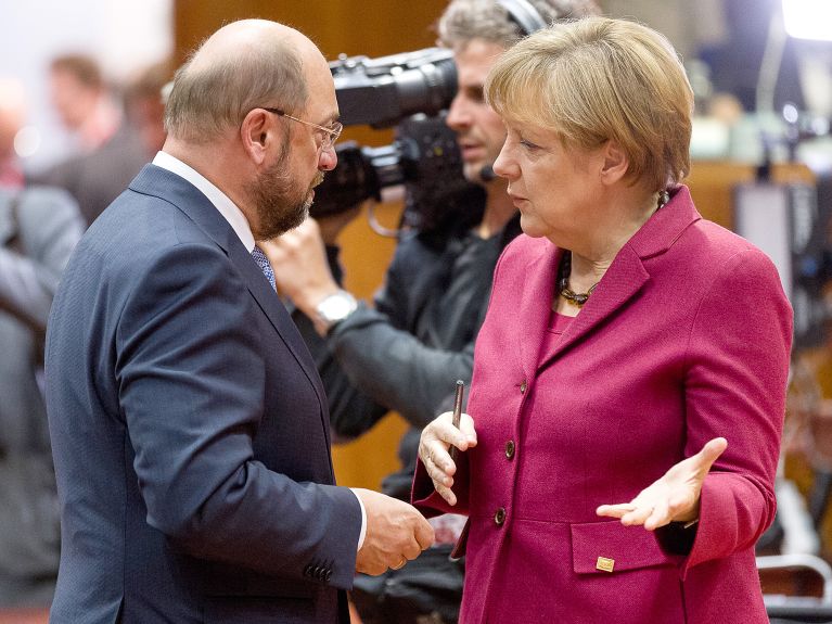 2017 Bundestag election: Martin Schulz and Angela Merkel meet on 3. September for a TV duel.