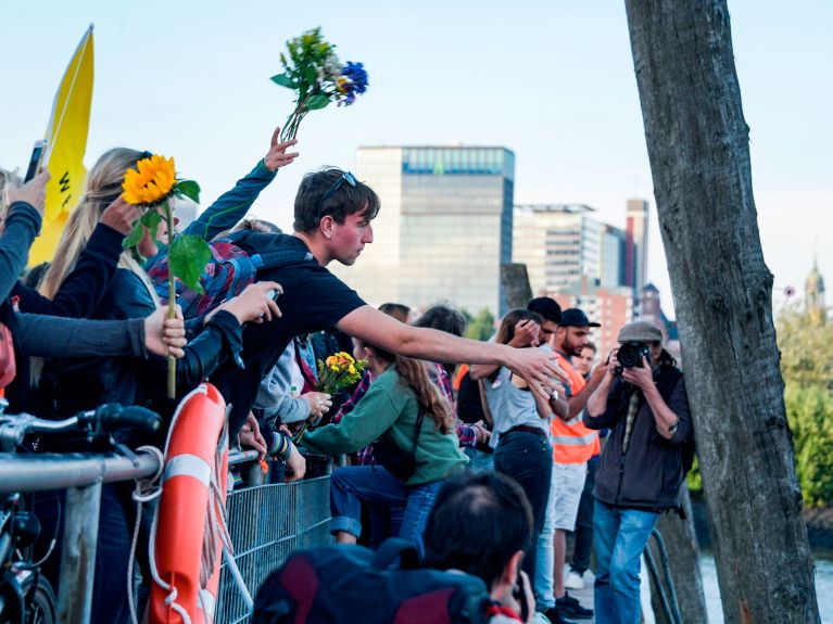 Demonstration for the rescue at sea  of refugees