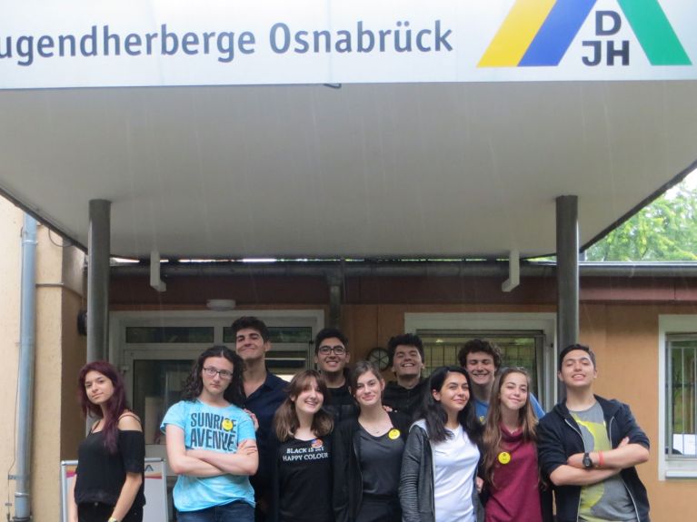 Fröhlich in Osnabrück: Die Gruppe der Berufsschüler 