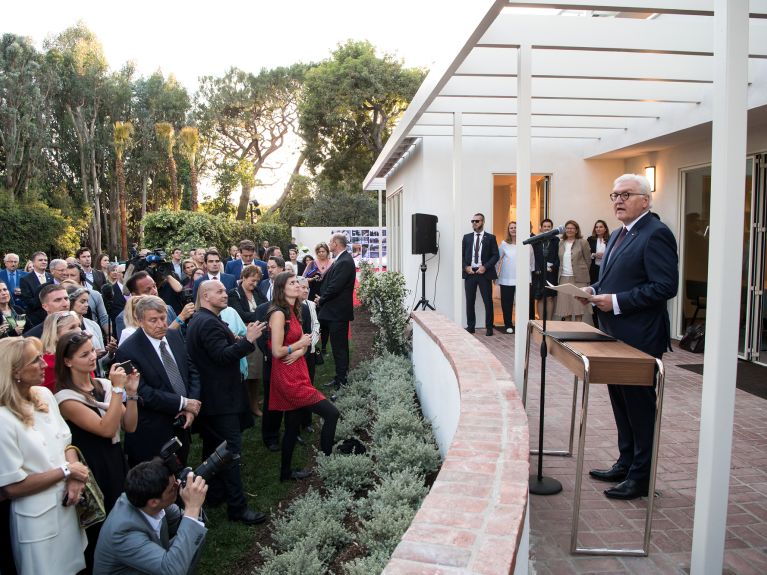 Frank-Walter Steinmeier bei der Eröffnung des Thomas Mann-Hauses in Kalifornien