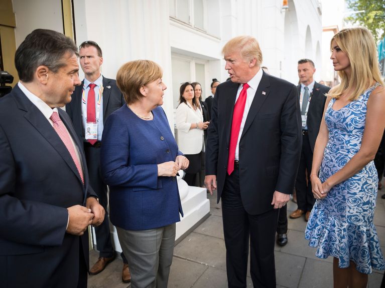 Sigmar Gabriel, Angela Merkel, Donald Trump