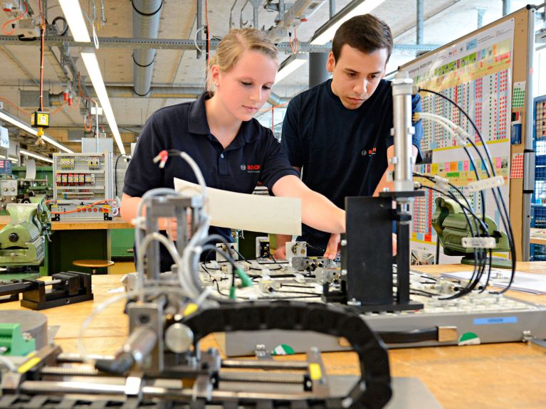 German dual education system: paid on-site workforce training.