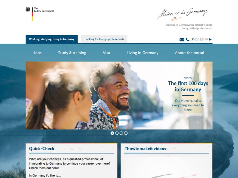 El portal Make It in Germany informa a los interesados en diversos idiomas. El portal Make It in Germany informa a los interesados en diversos idiomas.
