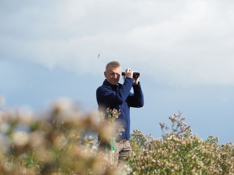 Peter Südbeck dans le parc national de la mer des Wadden en Basse-Saxe.