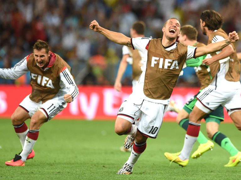 World champions with Polish roots: Klose and Podolski.