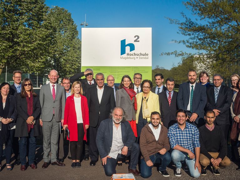 Besuch der GJU-Hochschulleitung und der Dekane der GJU an der Hochschule Magdeburg-Stendal im April 2018